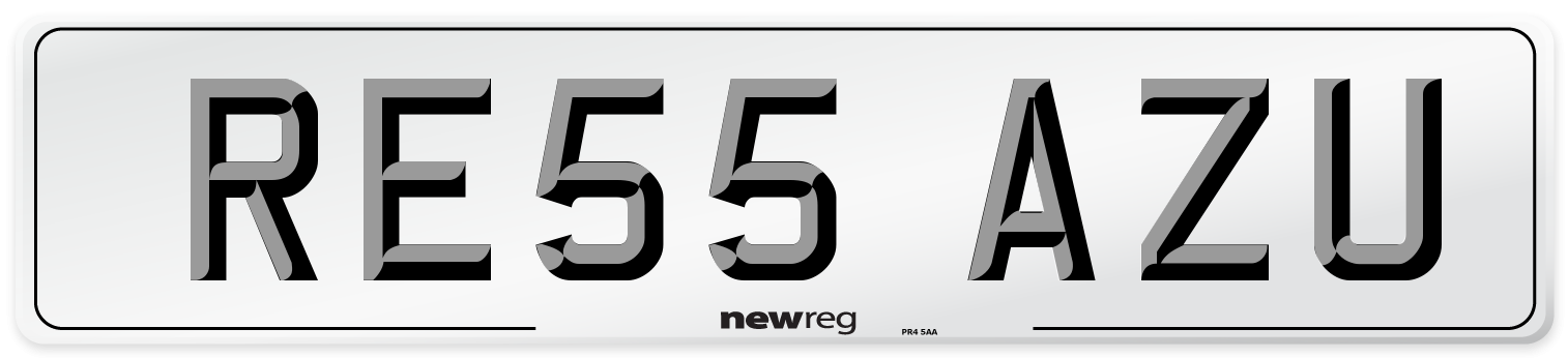 RE55 AZU Number Plate from New Reg
